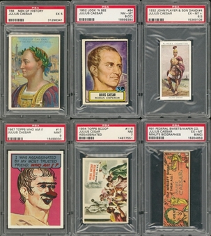 1911-1967 Topps and Assorted Brands Julius Caesar PSA-Graded Collection (6 Different)